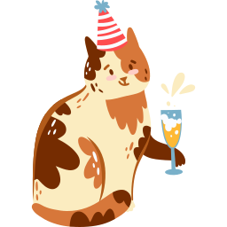 animals, birthday and party, cat, celebration, champagne, party hat, pet, free icon, free icons, free svg, free png, svg, icon
